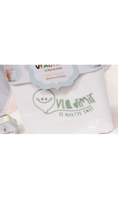 Trusou botez cu ursuleti si baloane colorate Animal Font 16